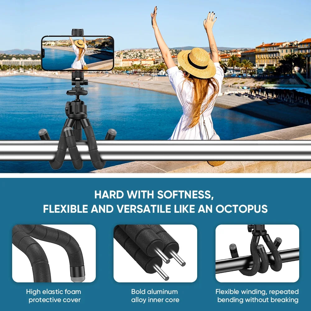 Apexel portable flexible octopus tripod extendable mini phone stand 360 rotation shooting for phone dslr gopro live streaming