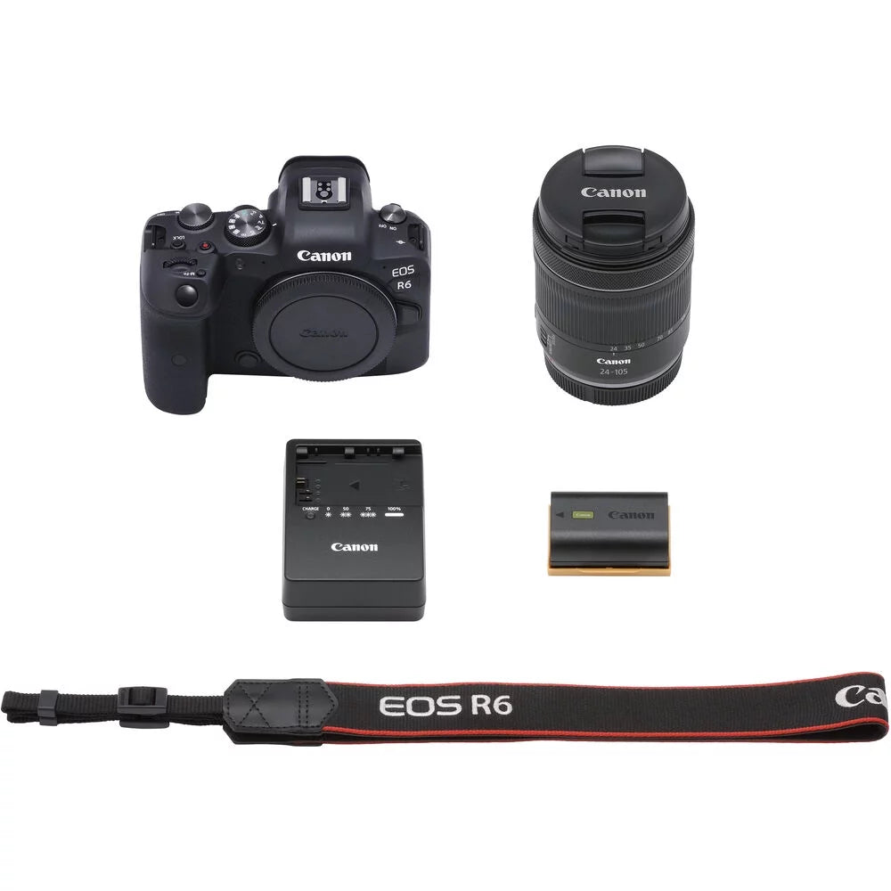 Canon eos r6 mirrorless camera w/ 24-105mm f/4-7.1 lens - advanced bundle