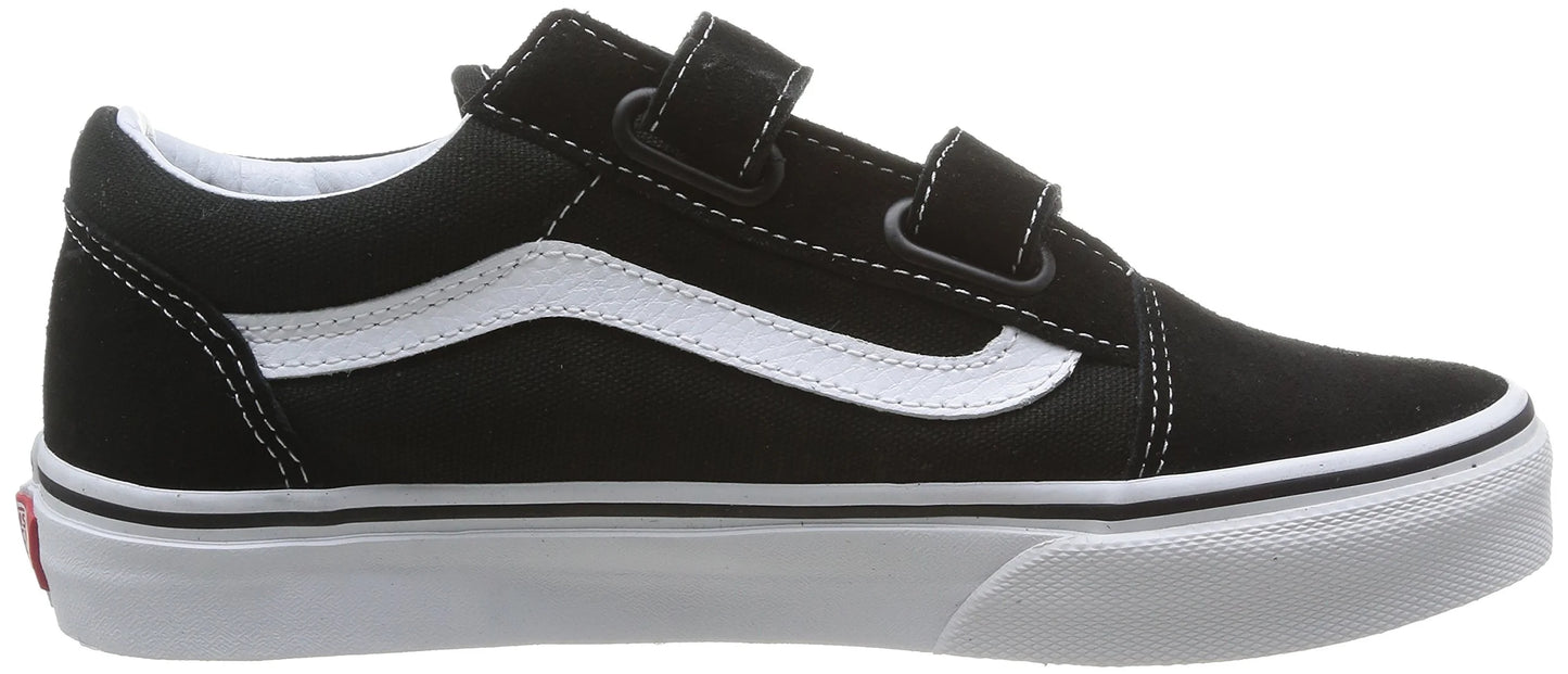 Vans old skool v unisex/child shoe size kid 2.5  athletics vn000vhe6bt black/true white