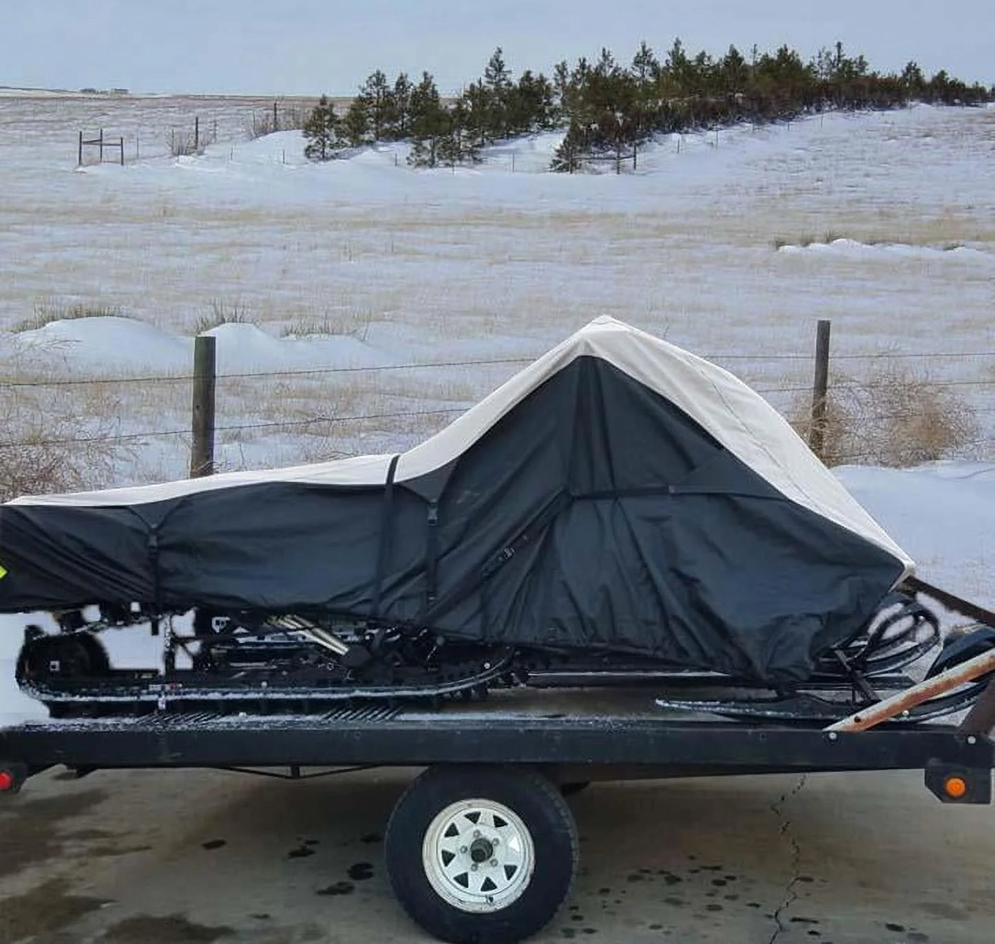 600d snowmobile travel and storage cover compatible for 2019-2023 model year polaris indy evo sleds. slush and mud protection