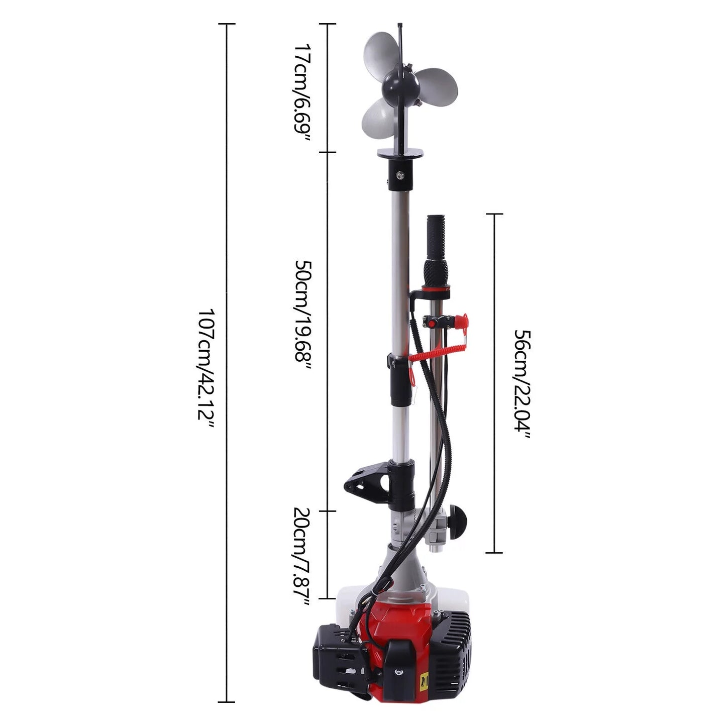 52cc 2.3 hp 2 stroke gas-powered outboard trolling motor boat engine long shaft