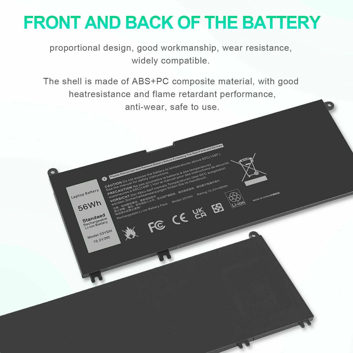 33ydh pvht1 laptop battery for dell (g3 g5 g7) 15 3579 5587 7588/17 3779