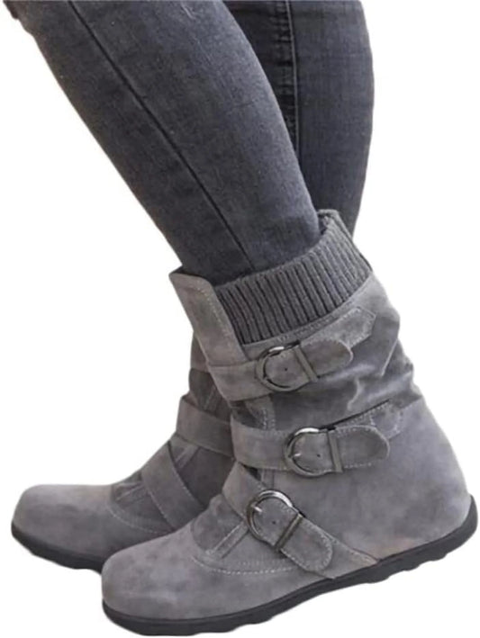 Women classic boots women warm snow boots flat plush casual ladies shoes plus size autumn winter outdoor booties