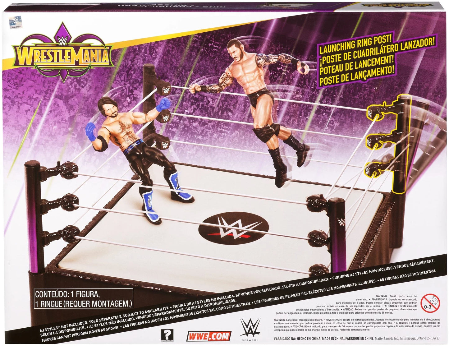 Wwe wrestling wrestlemania ring playset [includes randy orton]