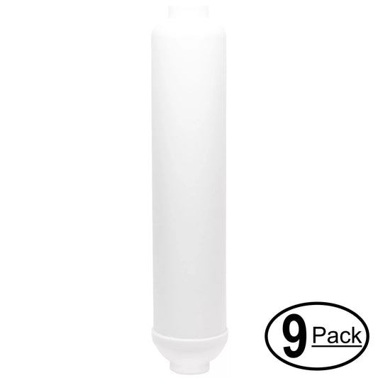 9-pack replacement for maxwater 101095 inline filter cartridge - universal 10-inch cartridge for maxwater 5 stage portable ro di reverse osmosis system - denali pure brand