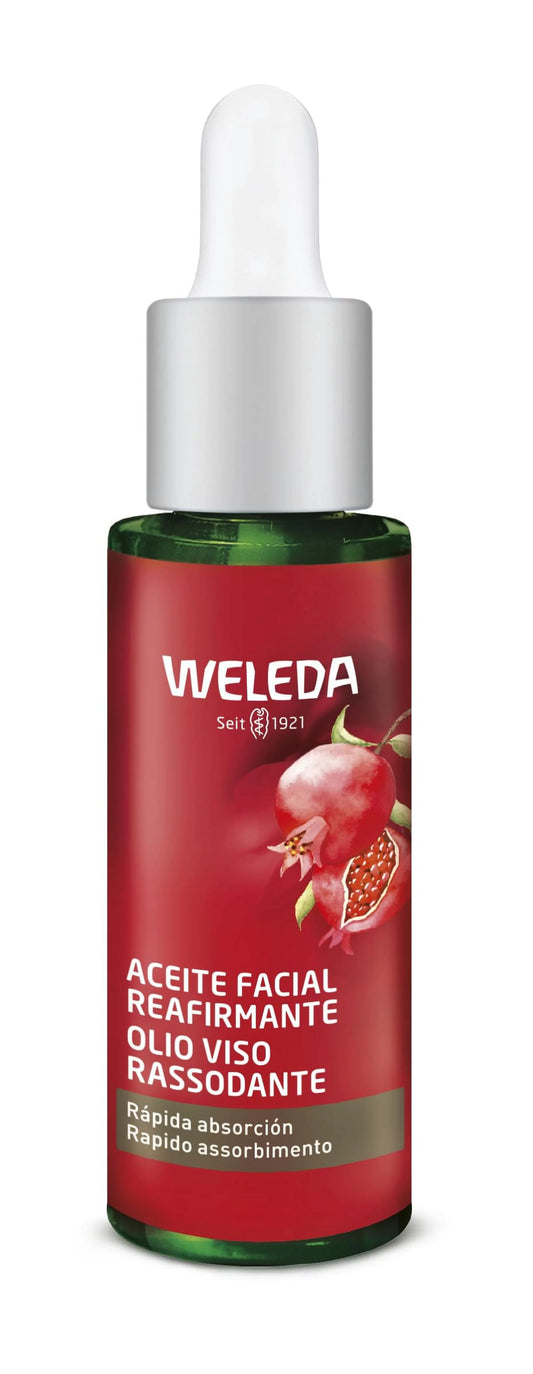 Weleda face care plumping oil, 1 fluid ounce, plant rich moisturizer with pomegranate extract and aloe vera