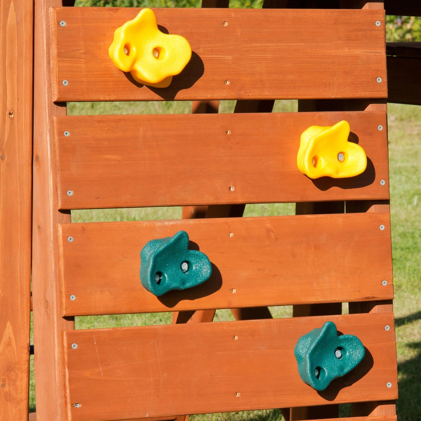 Swing-n-slide plastic climbing rocks (set of 4), green and yellow