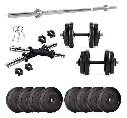 Anythingbasic. pvc 16 kg home gym set with 4 ft gym rods and one pair dumbbell rods