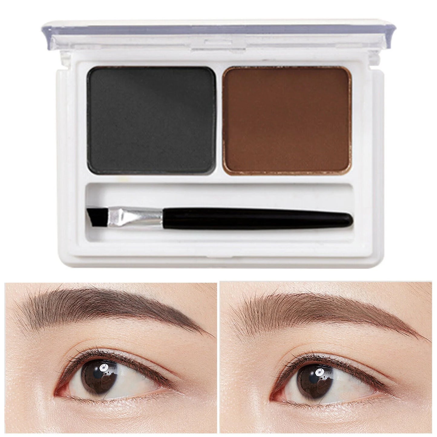 2 colors eyebrow powder palette professional makeup eye brow tint with brush set