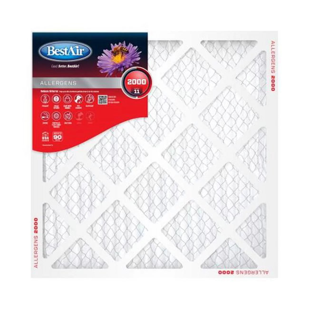 Bestair b1-2525-11-6 25x25 x 1 in. merv 11 furnace filter, 90 days - quantity 6