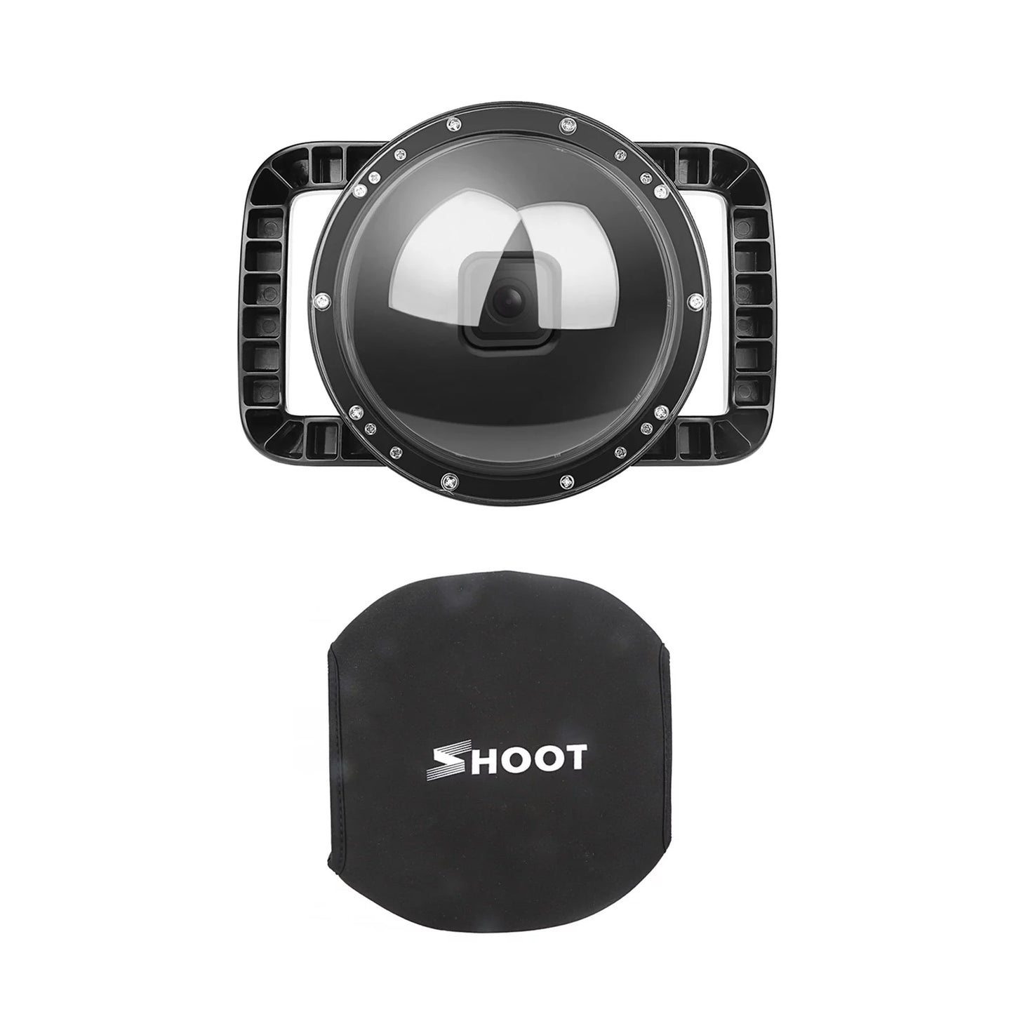 Waterproof dome port case for  9 black and  10 shoot xtgp559, dual handle, 45m waterproof, 180° wide angle