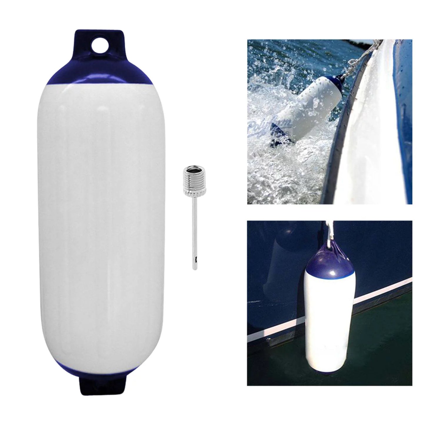 Boat , reinforced eye ends with inflating boat bumpers for docking for sailboats g3