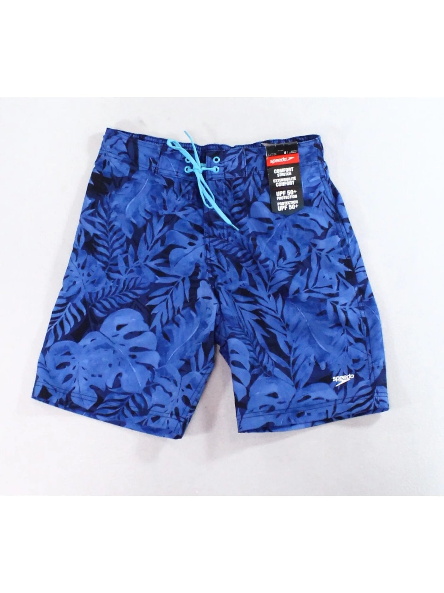 Speedo mens blue printed classic fit shorts l