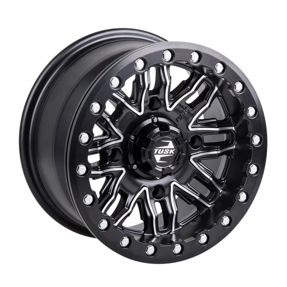 4/137 tusk nebo beadlock wheel 14x7 4.0 + 3.0 machined/black for can-am defender hd10 pro limited 2021-2022