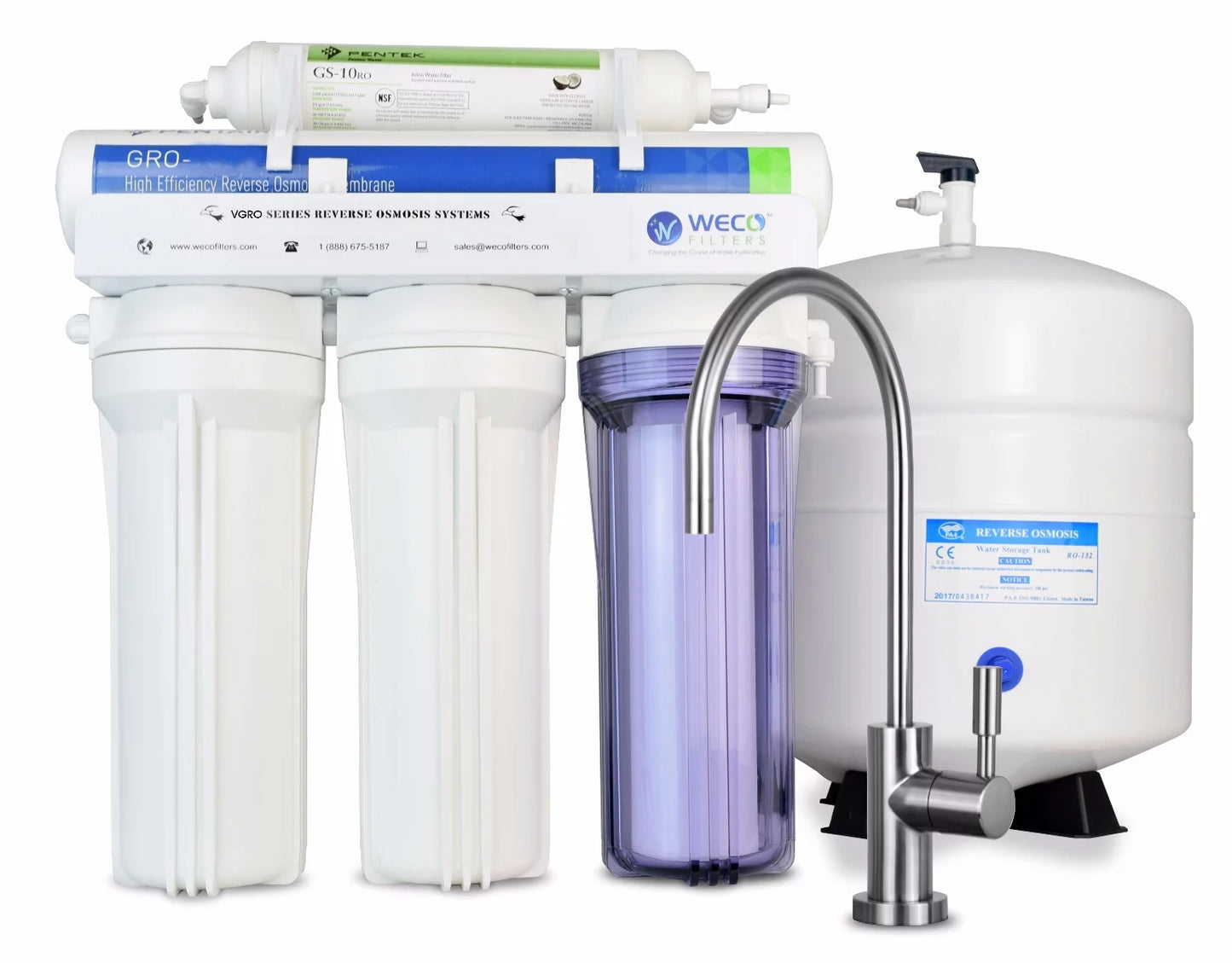 Weco vgro-36 high efficiency reverse osmosis drinking water filtration system