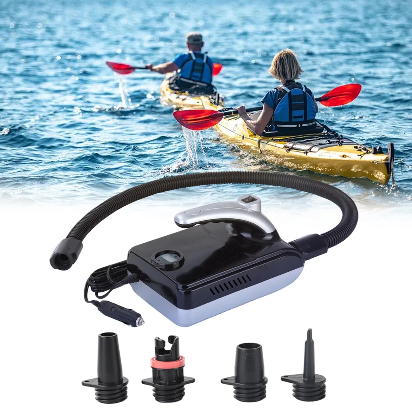 20psi electric pump for paddleboards, 12 paddle board quick inflator&deflator pump for inflatable kayak/yoga ball/tent/raft