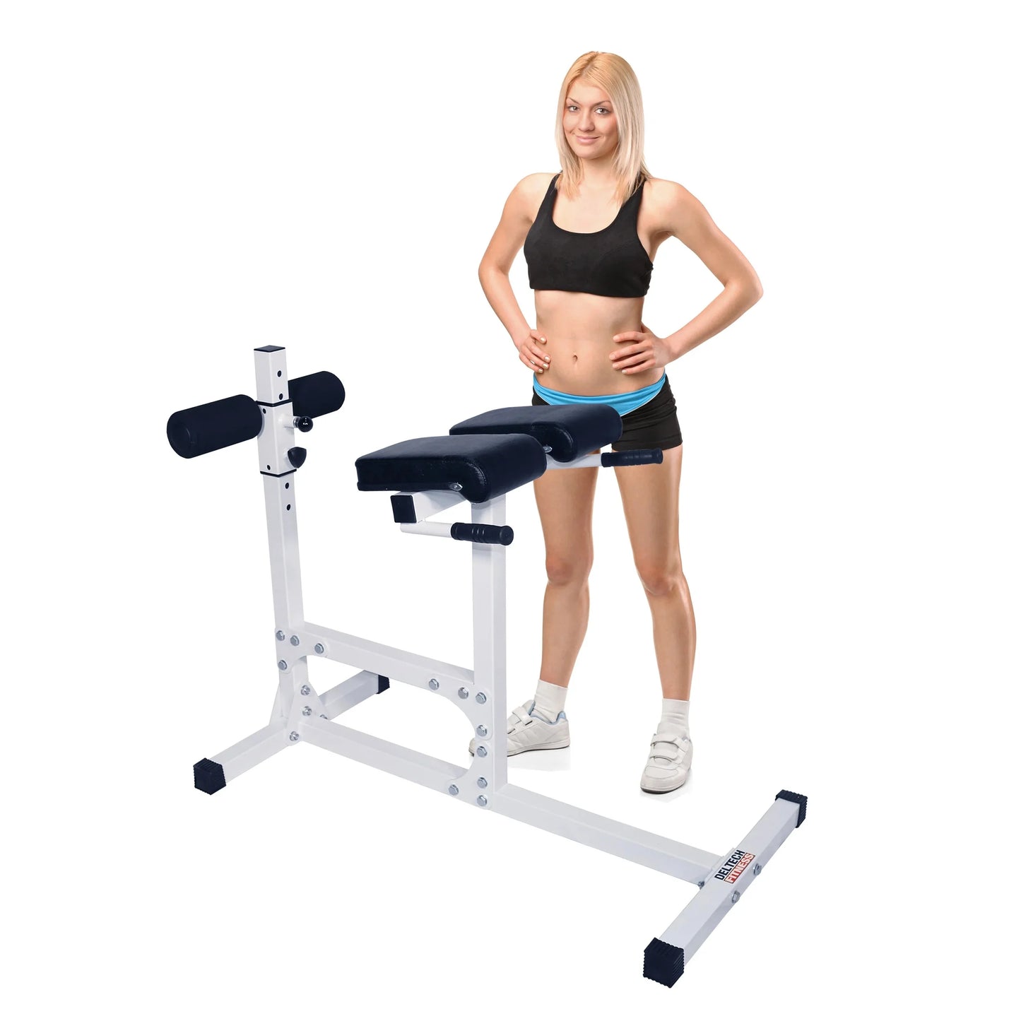 Adjustable hyper extension bench with maximum weight of 400 lbs (df404) by deltech fitness