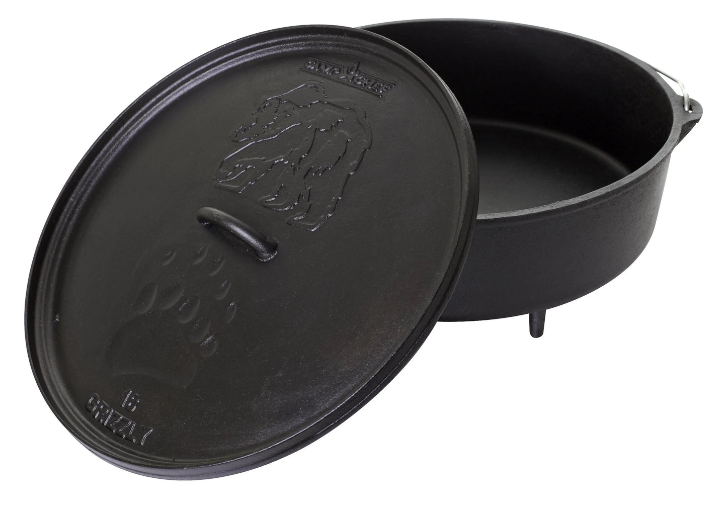 Camp chef 12 quart 16" classic dutch oven, pre-seasoned cast iron, sdo16