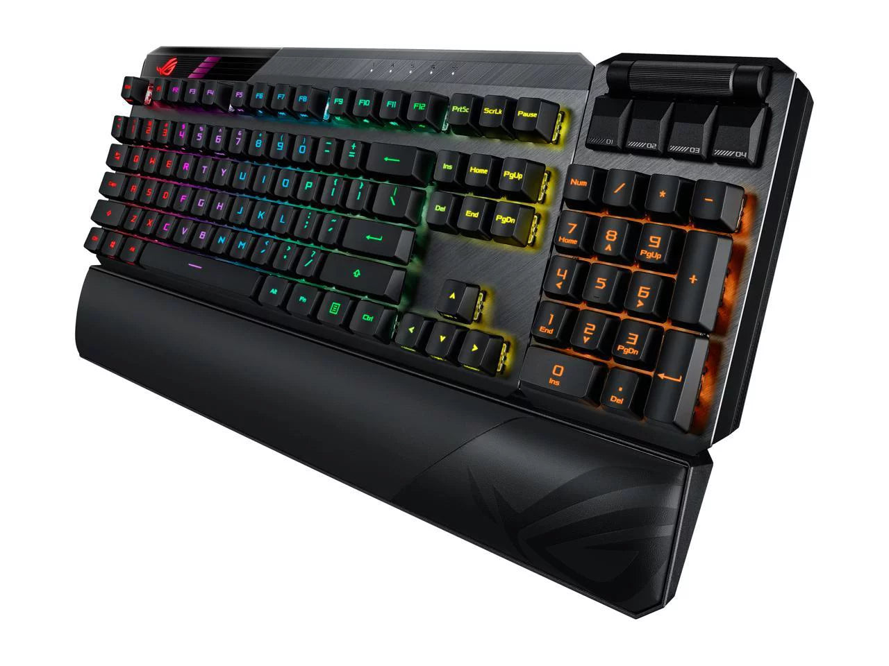 Asus ma02 rog claymore ii wireless modular gaming mechanical keyboard with rog rx blue switches, detachable numpad & wrist rest