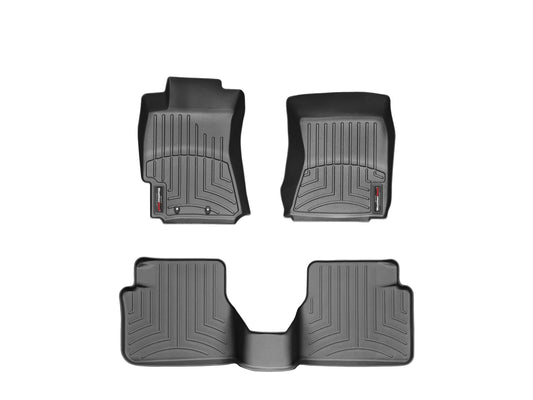 Weathertech custom fit floorliners compatible with 2009-2013 subaru forester - 1st & 2nd row, black