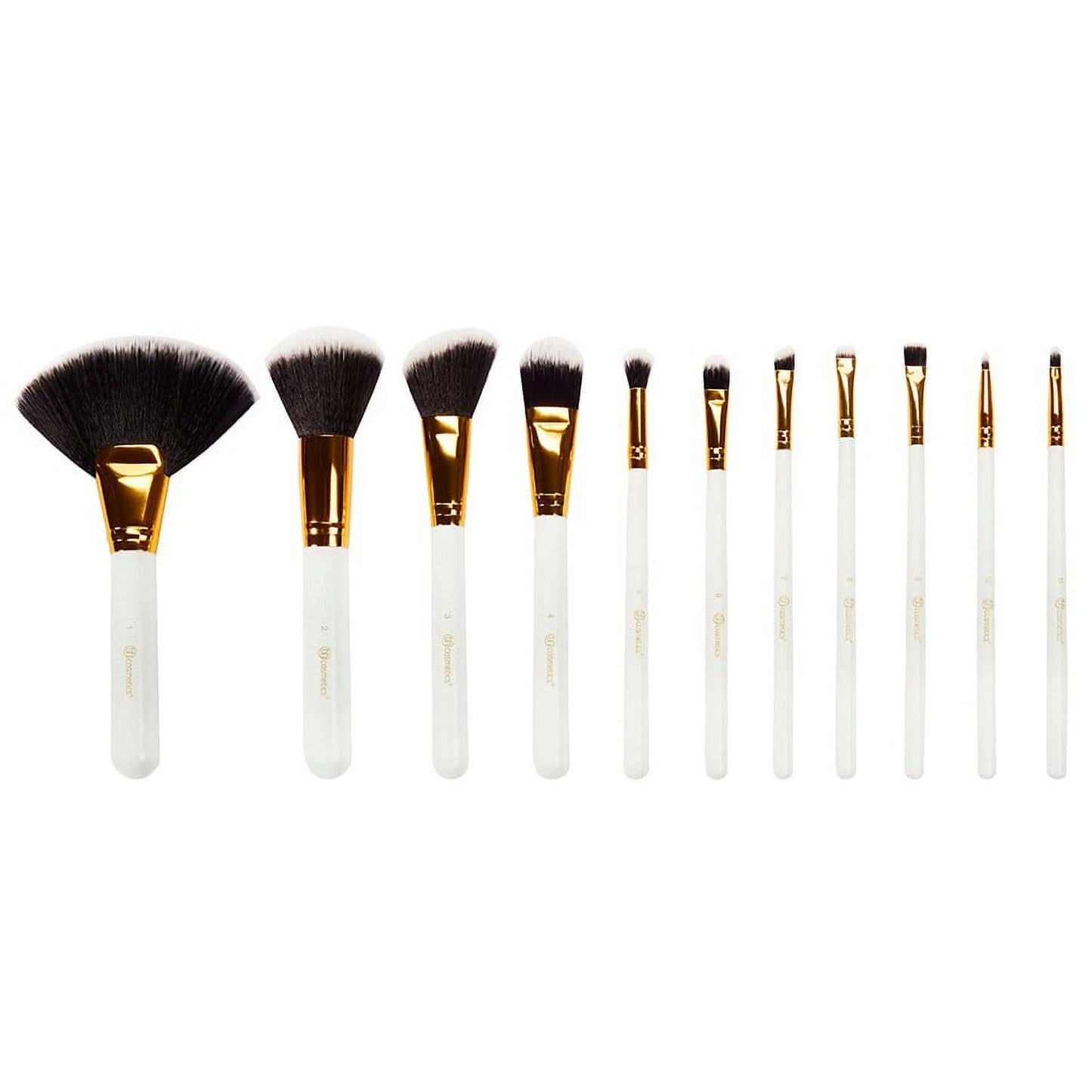 Bh cosmetics dot collection 11 pc brush set - color : white