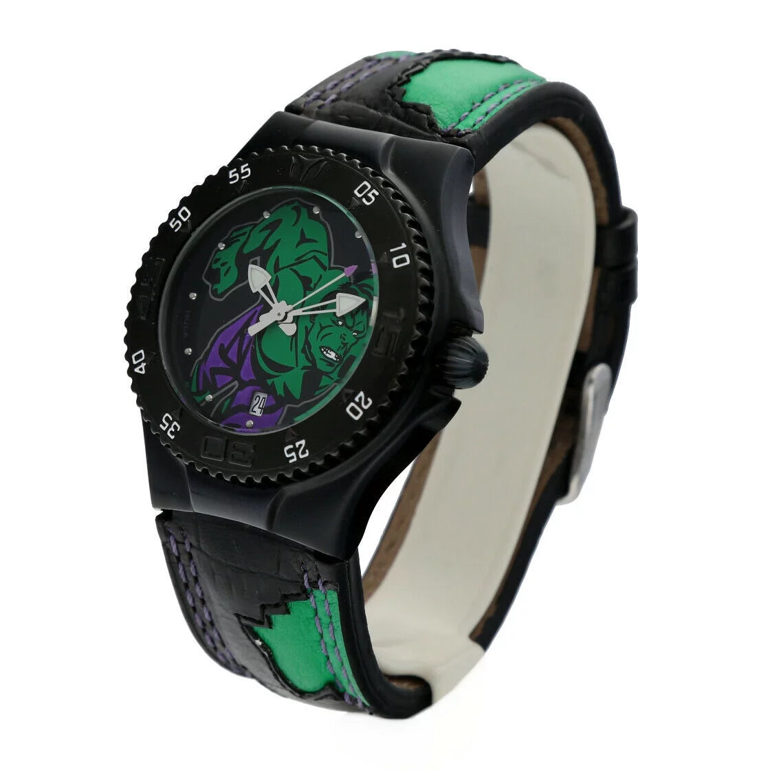 Technomarine marvel hulk mv3h08 pvd plated steel leather quartz men&#039;s watch