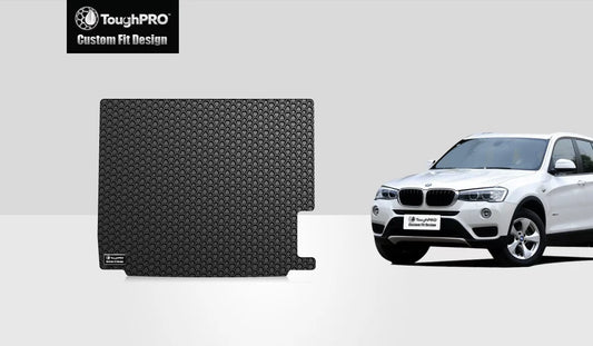 Toughpro - trunk mat compatible with bmw x3 - all weather heavy duty (made in usa) - black rubber - 2016