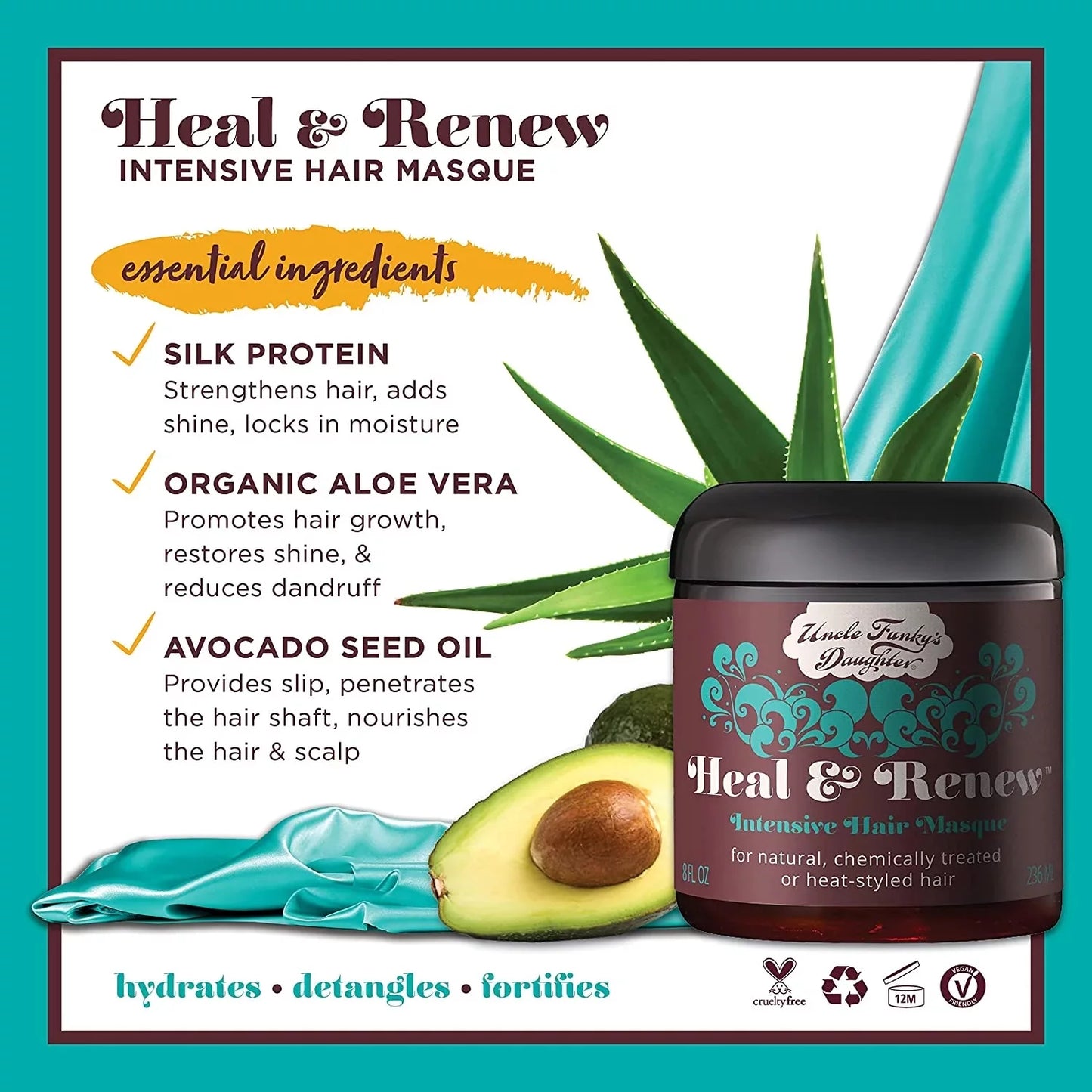 Uncle funky's daughter heal & renew 8 fl. oz. intensive hair masque