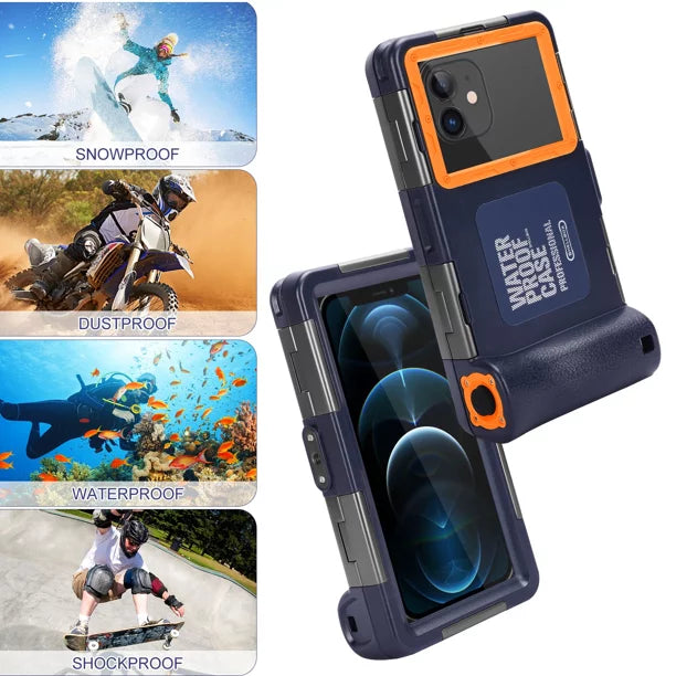 Urbanx professional [15m/50ft] swimming diving surfing snorkeling photo video waterproof protective case underwater housing for lenovo a6600 and all phones up to 6.9 inch lcd with lanyard