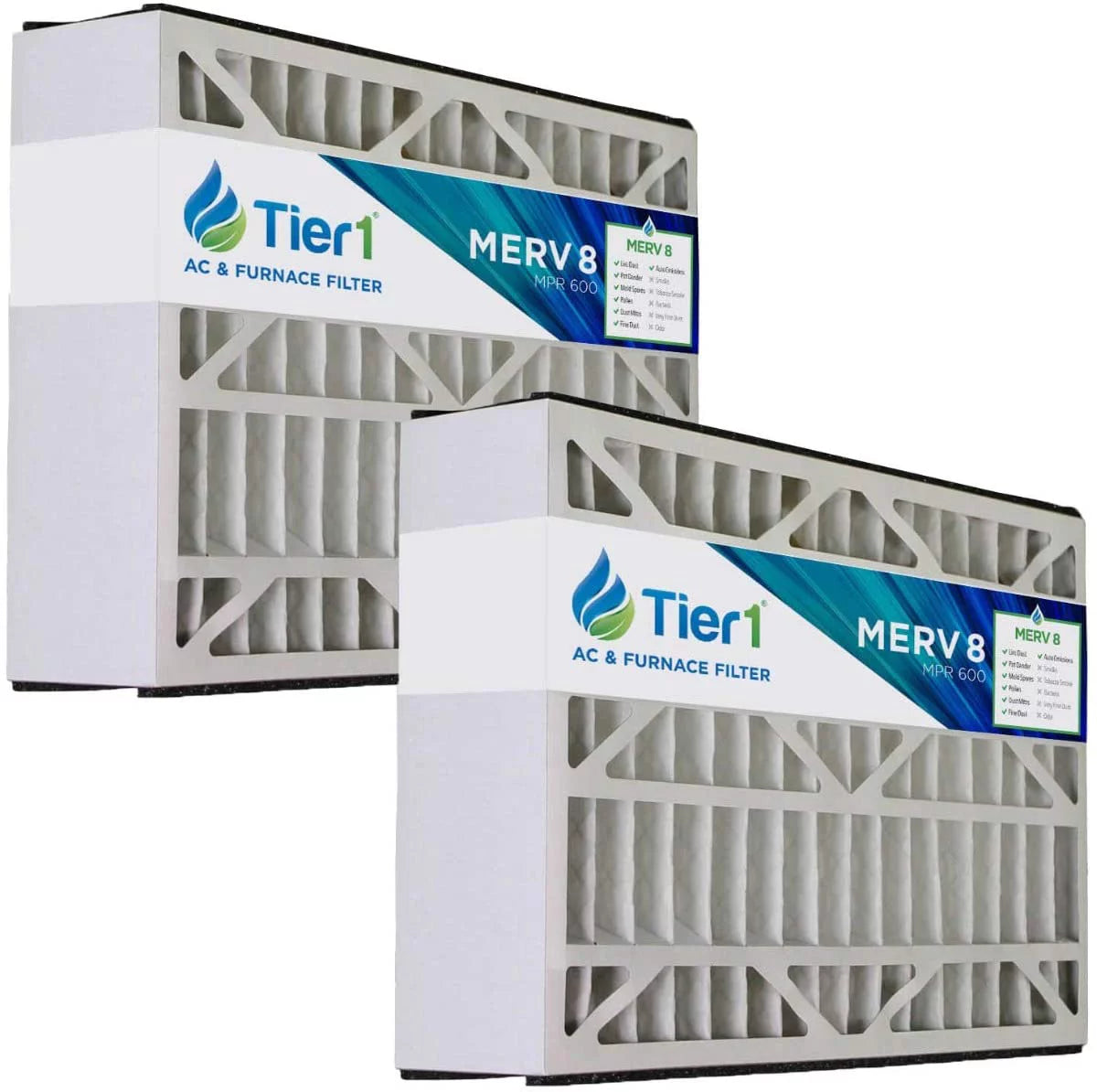 Tier1 16x25x5 merv 8 replacement for honeywell fc100a1029 ac furnace filter 2 pack