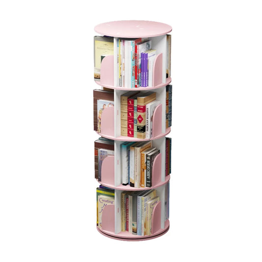 4 tier 360° rotating stackable shelves bookshelf organizer