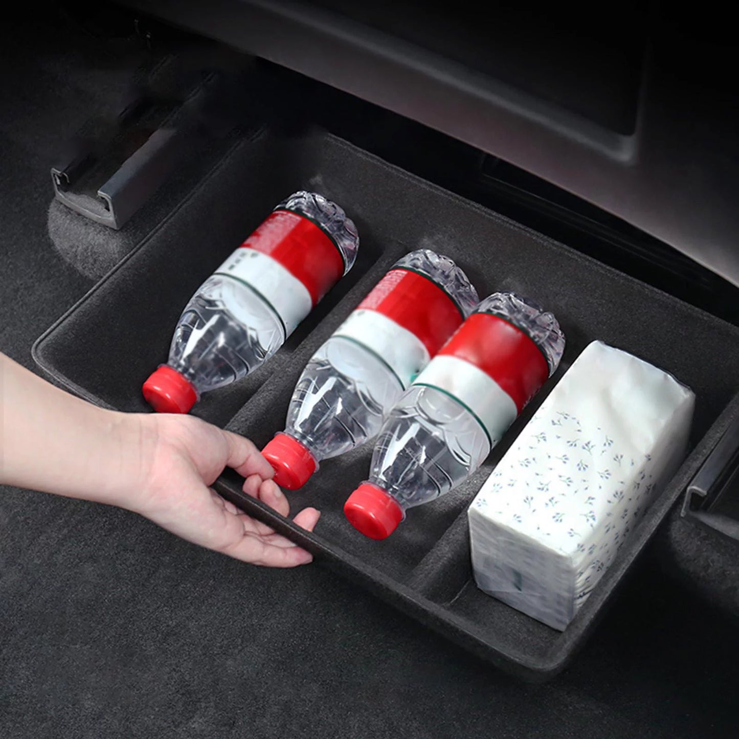 Underseat storage box large capacity underseat container car storage case for model y