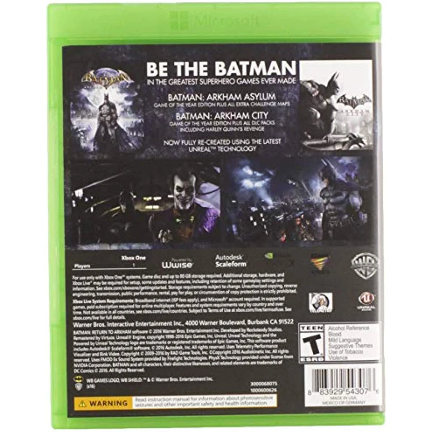 Wb games return to arkham - xbox one