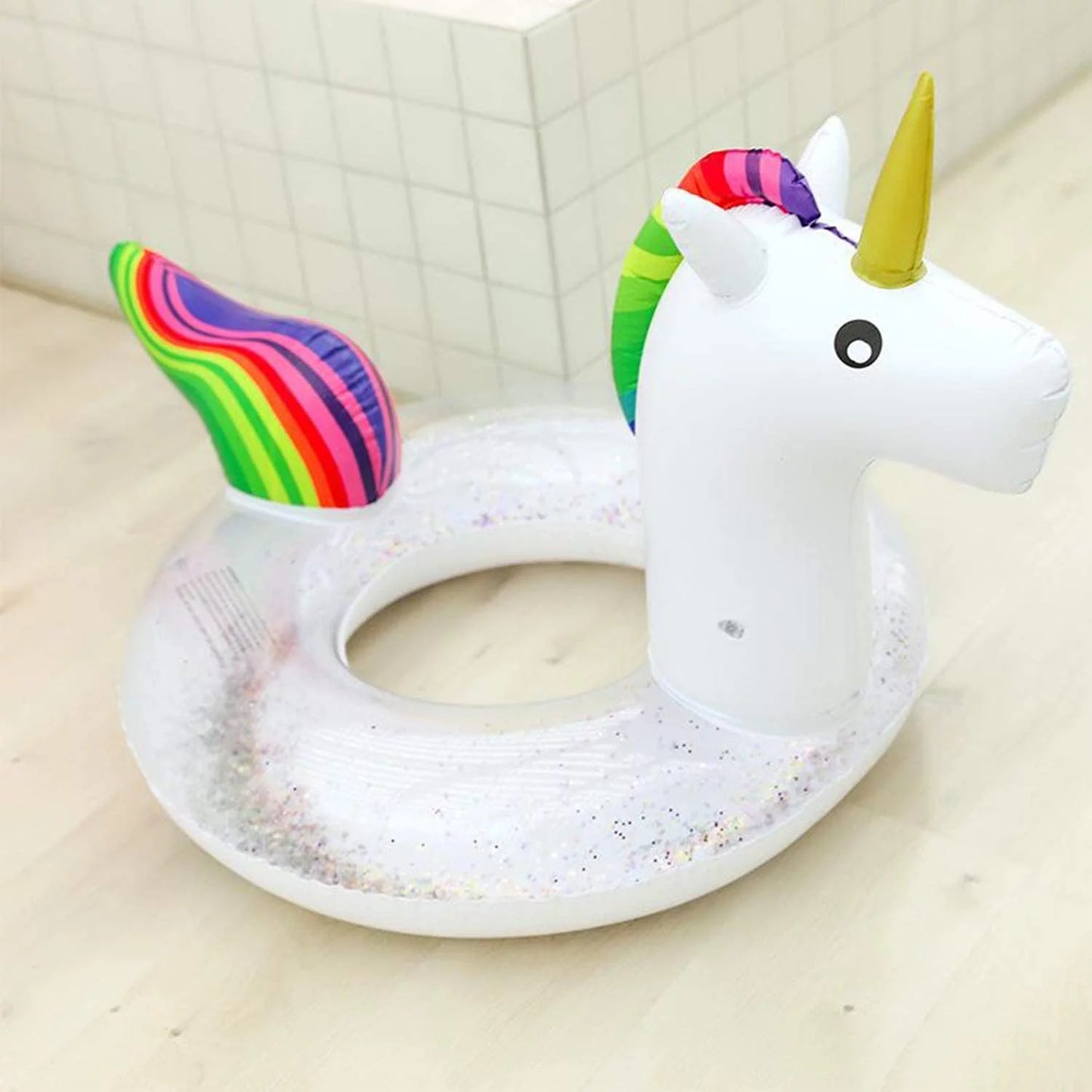 Blossom glitter sequins animal pool floats, inflatable unicorn ring pool float, swimming pool ring, pool inflatables for kids and adults, pool toys inflatable, water float | 48 inch