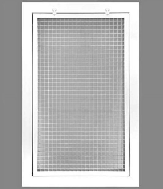 16" x 25" cube core eggcrate return air filter grille for 1" filter - aluminum - white outer dimensions: 18.5" x 27.5