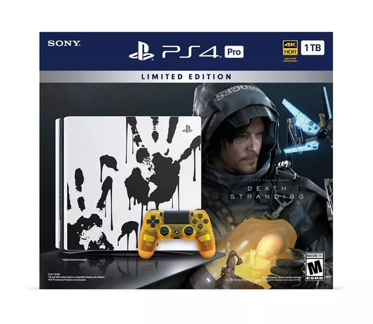 Sony playstation 4 pro 1tb limited edition death stranding console + controller + game bundle