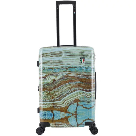 Tucci disegno - earth art emerald marble 24-inch medium hardside luggage