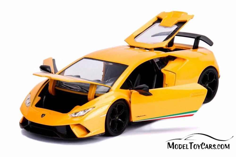 2017 lamborghini huracan performante hard top, yellow - jada 99996dp1 - 1/24 scale diecast model toy car (brand new but no box)