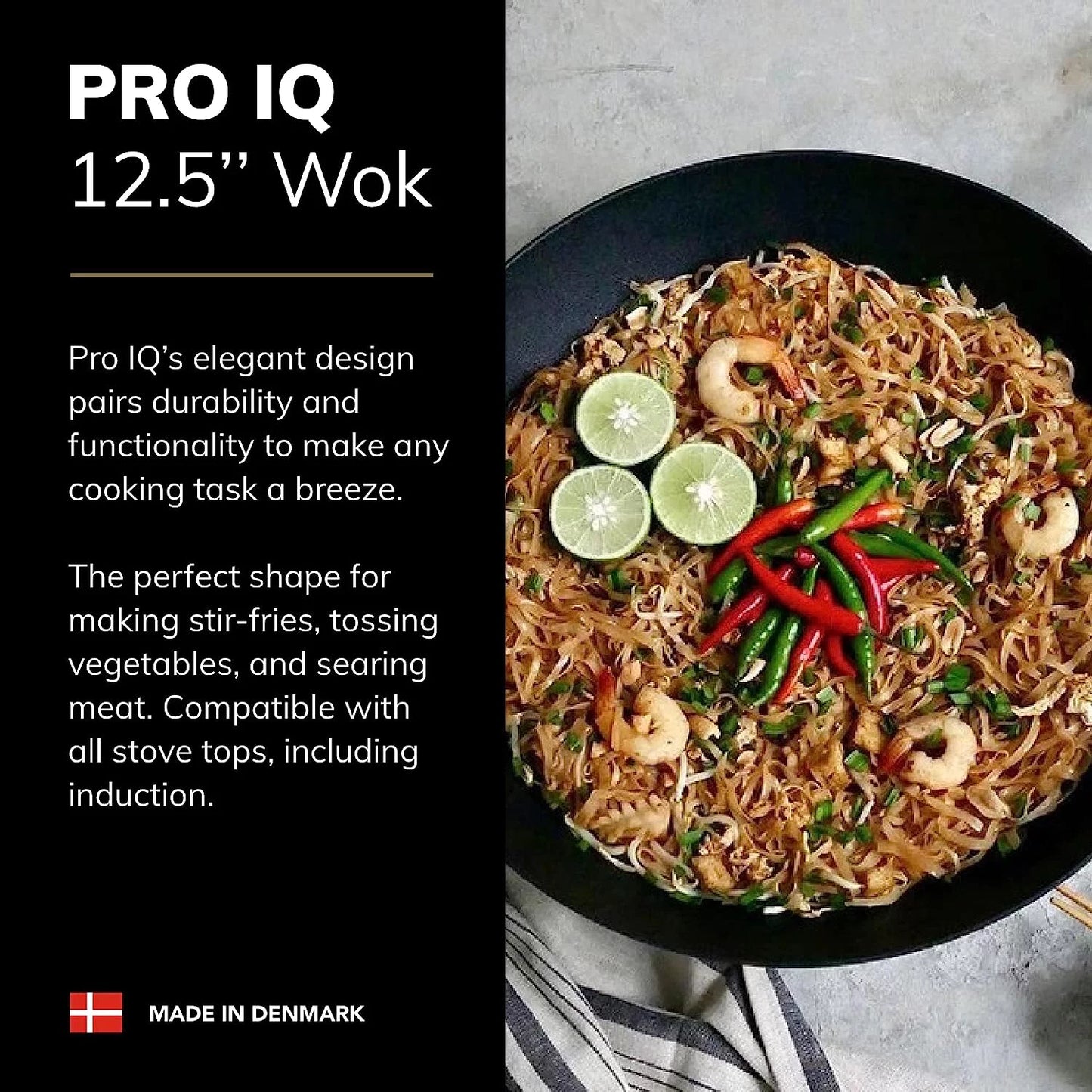 Scanpan pro iq black cast aluminum 12.5 inch wok