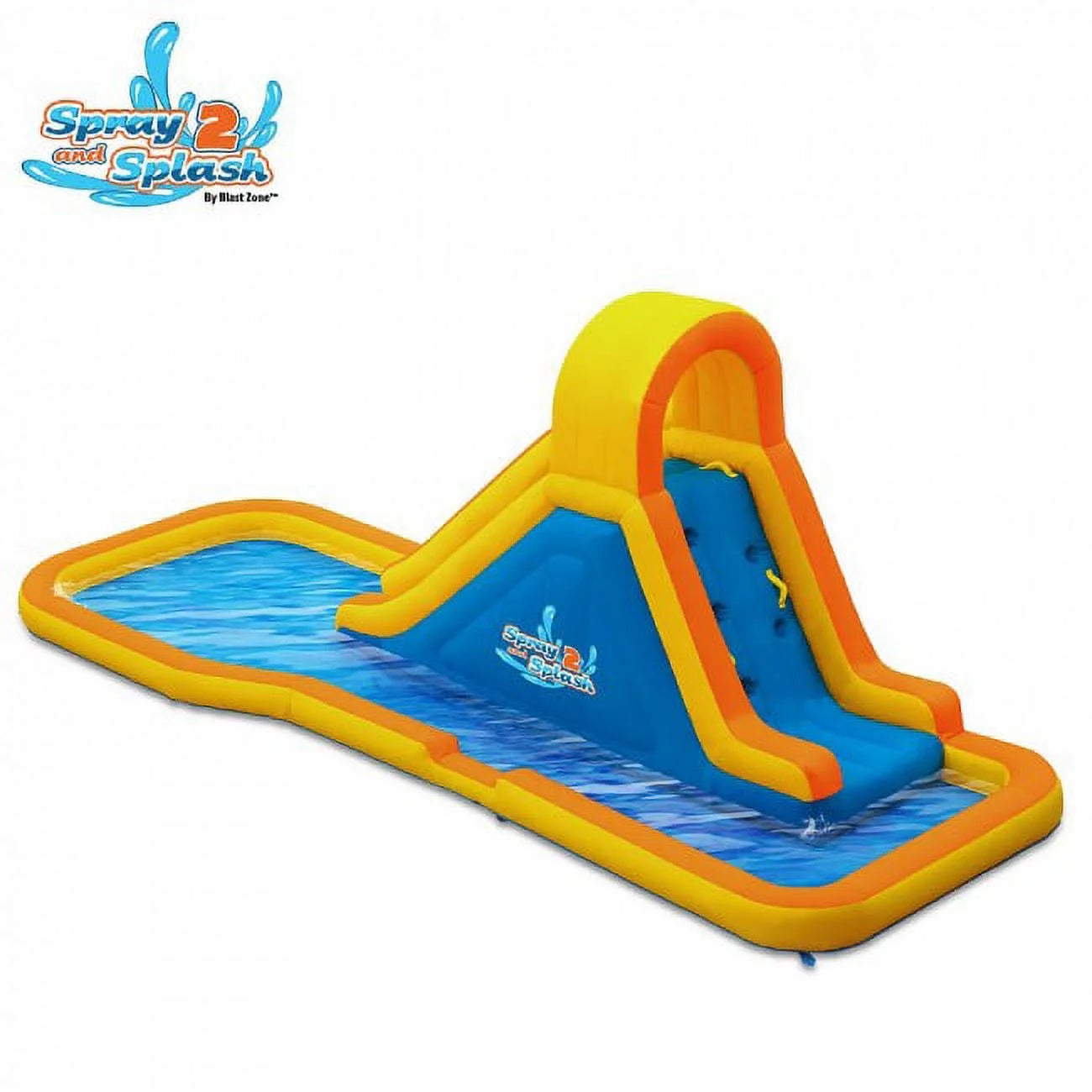 Blast zone spray n splash 2 inflatable water slide w splash area