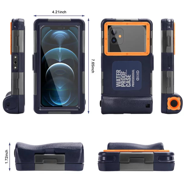 Urbanx professional [15m/50ft] swimming diving surfing snorkeling photo video waterproof protective case underwater housing for oppo f19 pro+ 5g and all phones up to 6.9 inch lcd with lanyard