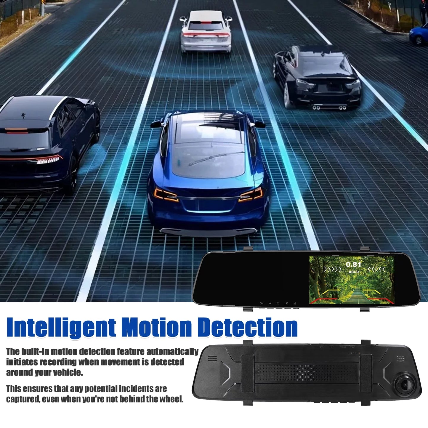 Apexeon dash camera,reco support camera 4.3 inch screen reverse radars rear dual dash camera 1080p dvr dash cam rear nebublu