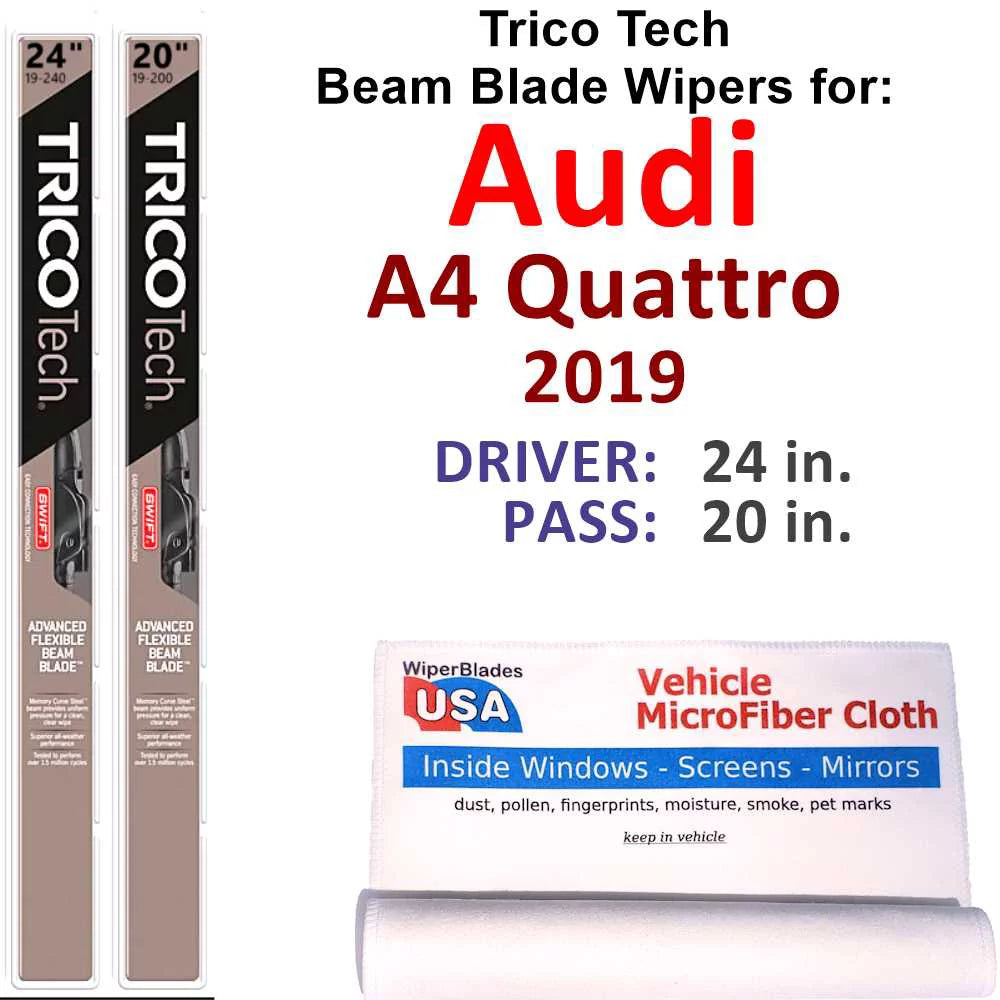 2019 audi a4 quattro beam blade wipers (set of 2)