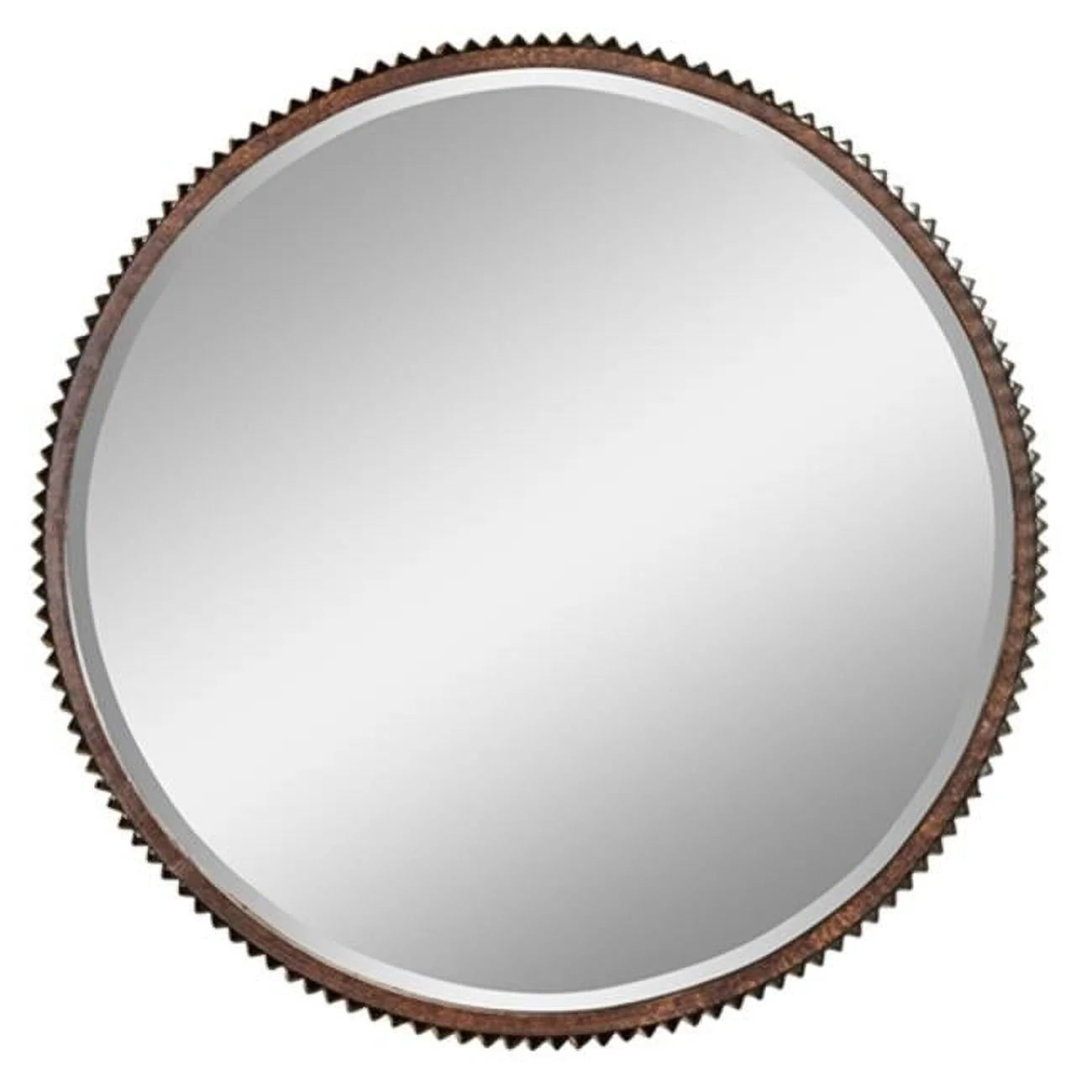 Aspire home accents  harrison rustic metal wall mirror - brown