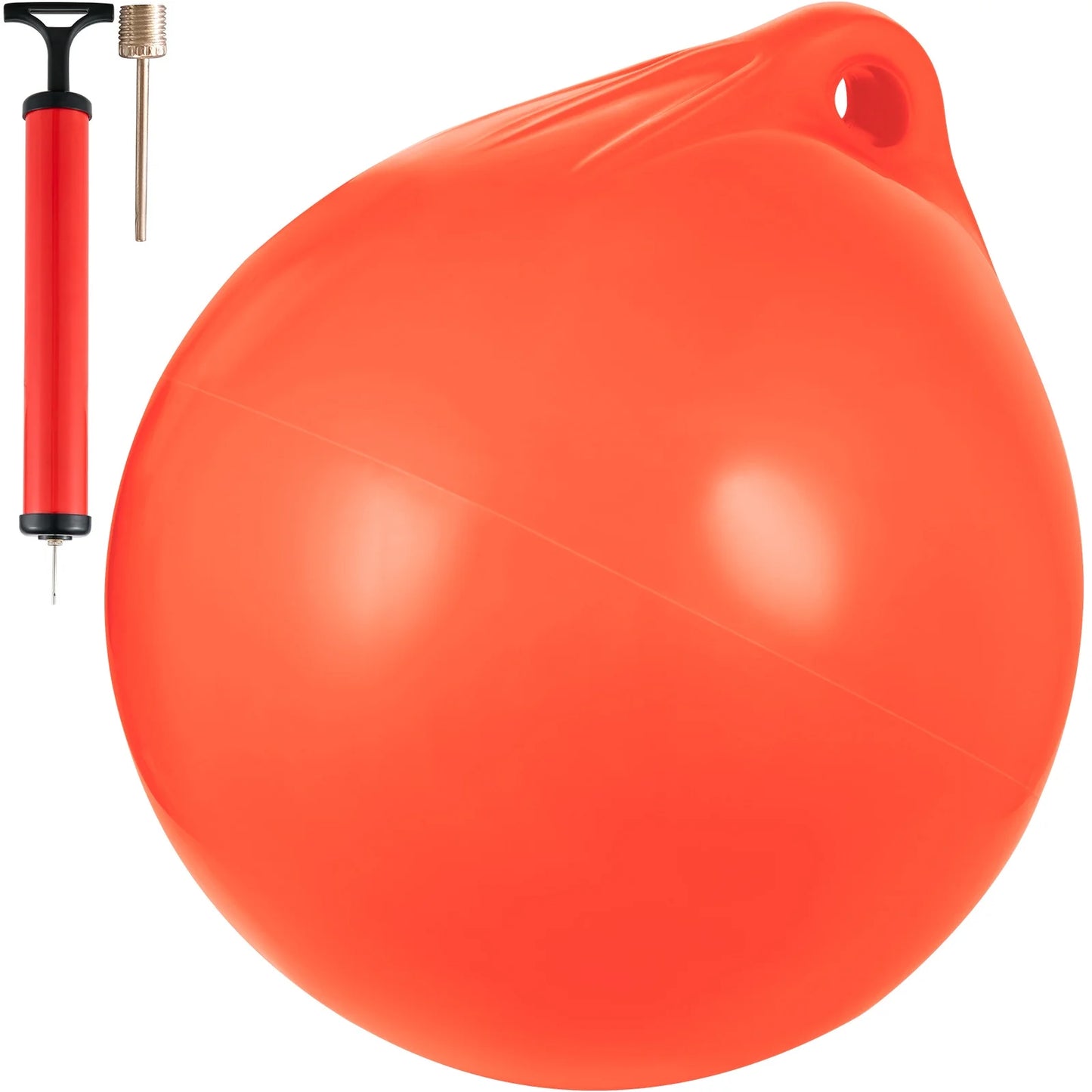 Bentism boat buoy ball, 27in diameter inflatable heavy-duty marine-grade vinyl marker buoy, round boat mooring buoy, anchoring, rafting, marking, fishing, orange