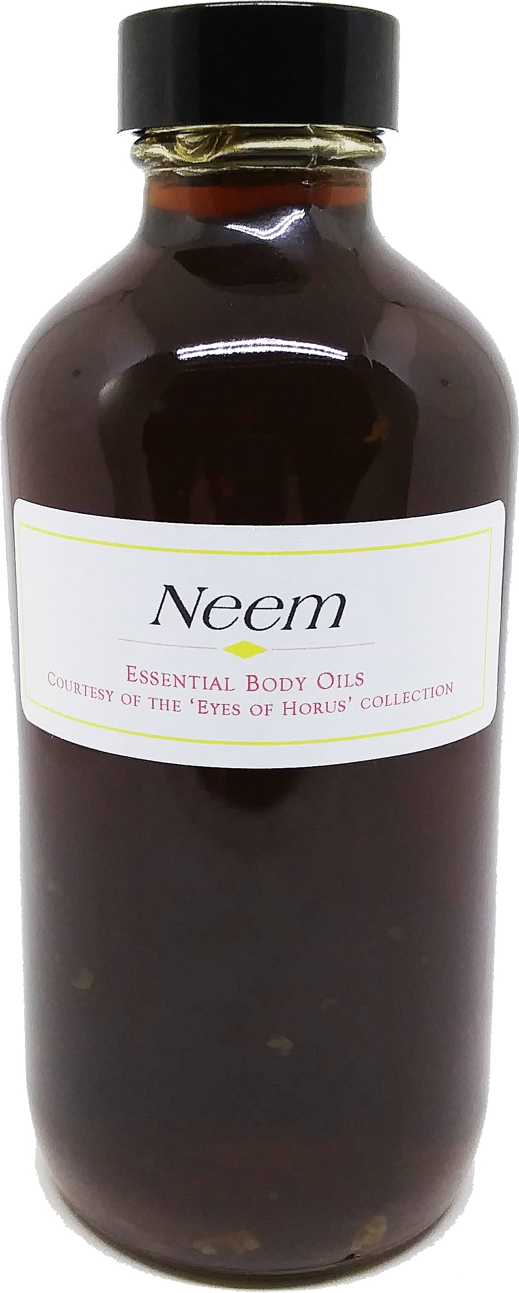 100% pure cold pressed neem essential oil [regular cap - clear glass - dark brown - 8 oz.]