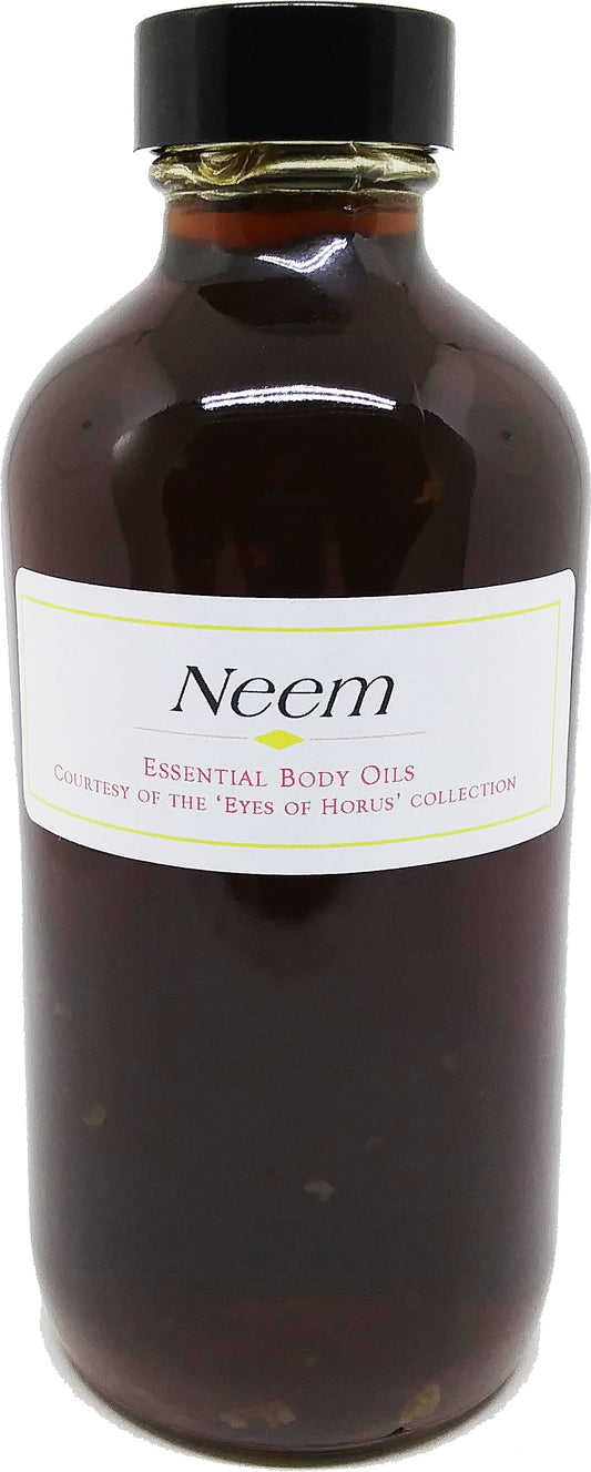 100% pure cold pressed neem essential oil [regular cap - clear glass - dark brown - 8 oz.]