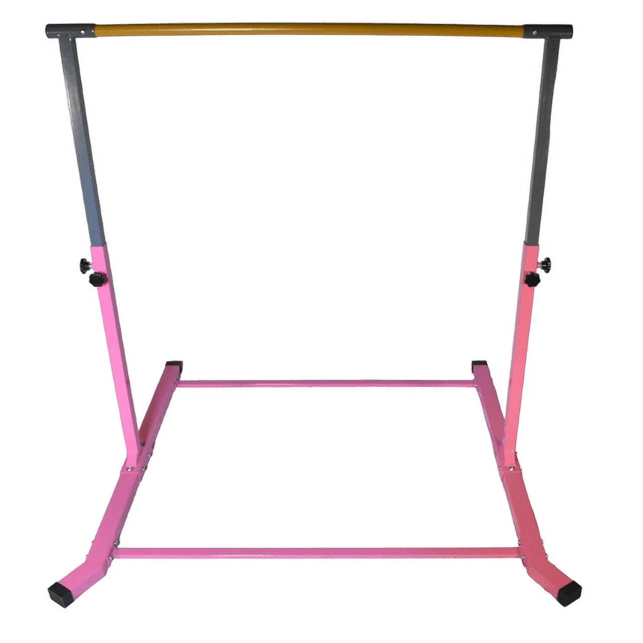 5 star-td pink gymnastic kip bar - adjustable 3-5ft junior training equipment, heavy duty horizontal bar with curved legs for kids home gym, strong and durable