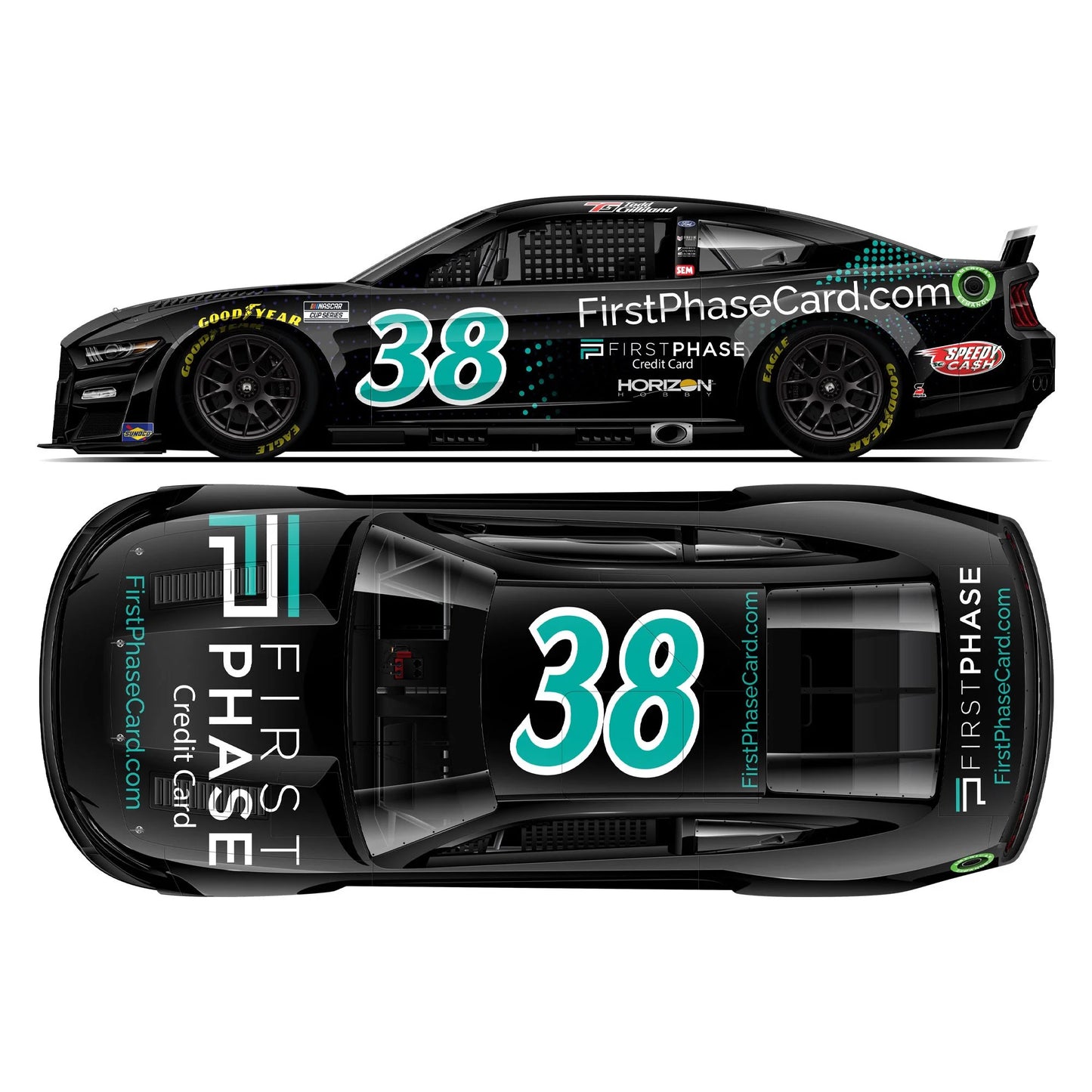 Action racing todd gilliland 2022 #38 first phase 1:24 regular paint die-cast ford mustang