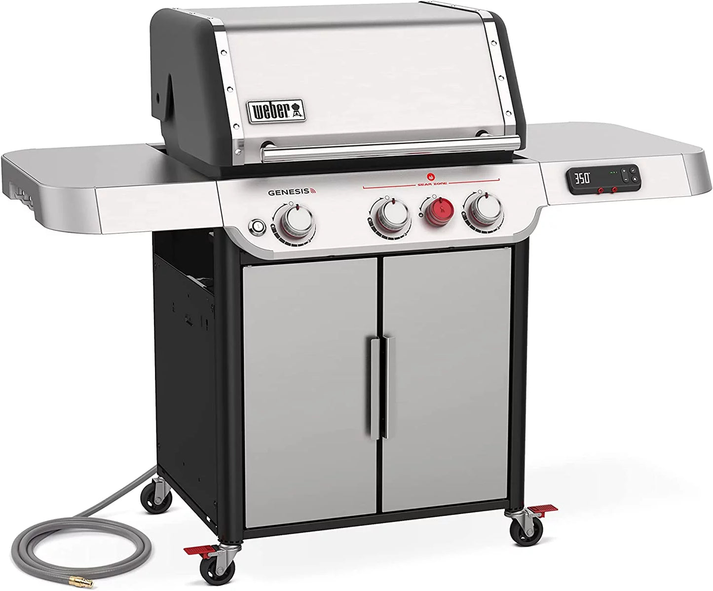 Weber genesis smart sx-325s 3-burner natural gas grill in stainless steel with smart technology